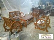 Set Kursi Tamu Dokar Model Unik Bahan Kayu Jati