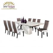 Meja Makan Marmer 8 Kursi Desain Mewah