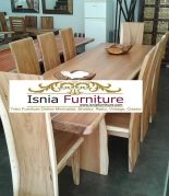 Meja Makan Trembesi 8 Kursi Solid Tanpa Sambungan