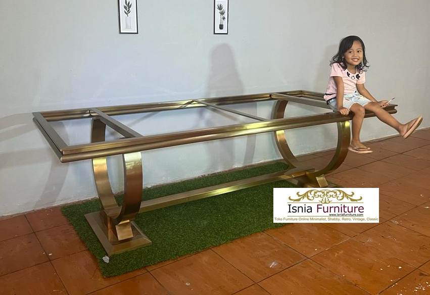 Kaki Meja Stainless Hairline Gold Doff Cincin Simple Terpopular