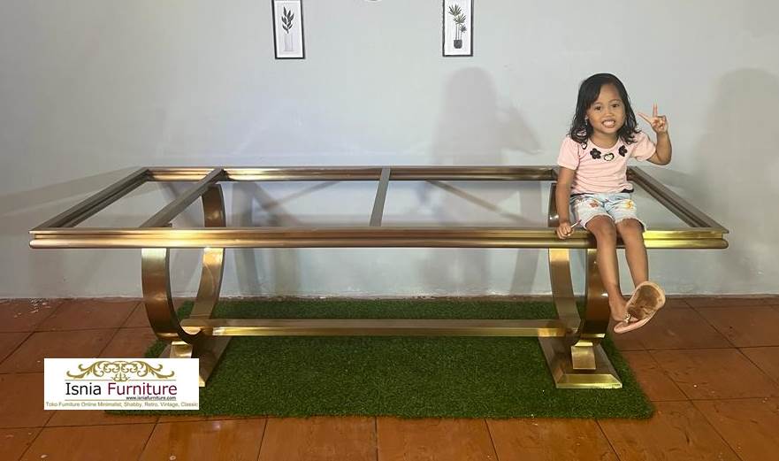 Kaki Meja Stainless Hairline Gold Doff Cincin Simple Terpopular