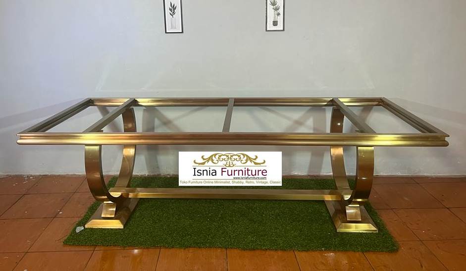 Kaki Meja Stainless Hairline Gold Doff Cincin Simple Terpopular