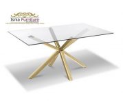 Jual Kaki Meja Stainless Gold Glossy Model Silang Acak Minimalis
