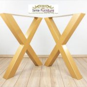 Jual Kaki Meja Stainless Silang X Warna Gold Minimalis Paling Murah