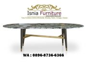Jual Kaki Meja Stainless Oval Top Marmer Desain Klasik