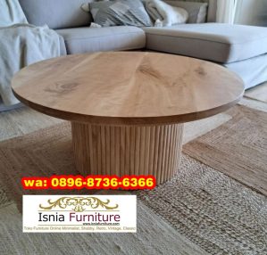 Coffe Table Bulat Utuh Jari Jari Minimalis
