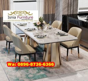 Luxuri Desain Meja Makan Stainless Mewah