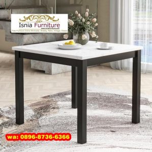 Meja Sudut Minimalis Marmer Kombinasi Kayu