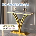 meja konsul marmer kaki stainless gold bandung