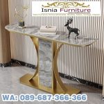 meja konsul marmer kaki stainless gold bandung
