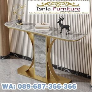 Meja Konsul Marmer Kaki Stainless Gold Bandung