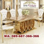 Meja Makan Stainless Gold