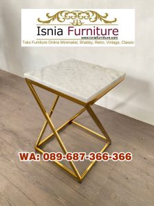 Jual Meja Sudut Marmer Kaki Stainless Harga Terjangkau