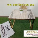 Jual Meja Tamu Marmer Persegi Desain Kaki Stainless