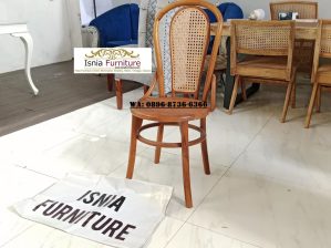 Kursi Cafe Model Balon Jati Mix Rotan