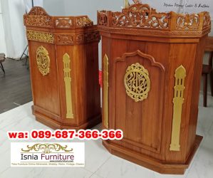 Mimbar Minimalis Kayu Jati