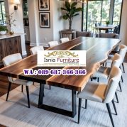 Meja Meeting Kayu Trembesi Elegan Kota Lumajang