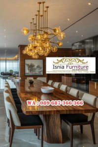 Meja Meeting Kayu Trembesi Solid Mewah Kota Purwakarta