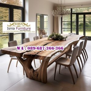 Meja Rapat Kayu Utuh