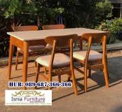 Meja Makan Kayu Jati 4 Kursi Modern Surabaya