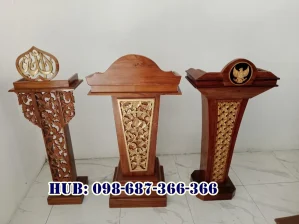 Podium Masjid Modern Kayu Jati Alami