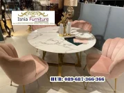 Set Meja Makan Marmer 4 Kursi