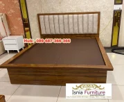 Dipan Kayu Jati Minimalis Cat Brown Salak