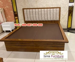 Dipan Kayu Jati Minimalis Cat Brown Salak
