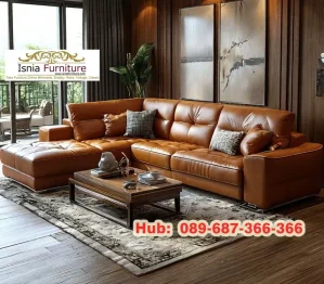 Kursi Sofa Sudut Bahan Kulit