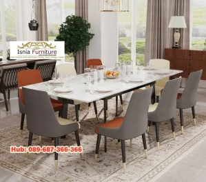 Meja Makan Granit 6 Kursi Modern