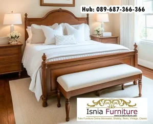 Jual Tempat Tidur Jember Kayu Jati Finishing Natural