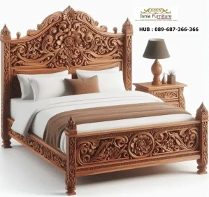 Jual Tempat Tidur Kota Pacitan Kayu Jati Ukir Terbaru