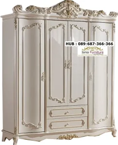 Lemari Pakaian Ukir Jati Minimalis