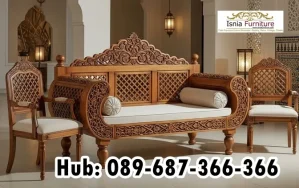 Jual Kursi Tamu Custom Bahan Kayu Jati Cilacap