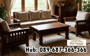 Jual Satu Set Kursi dan Meja Tamu Bahan Kayu Jati Banjarnegara