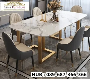 Meja Makan Marmer Mewah Desain Modern