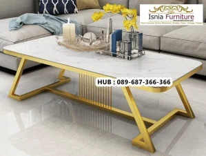 Meja Tamu Stainless Marmer