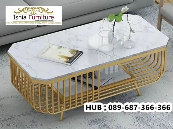 Model Meja Tamu Stainless Marmer Terbaru