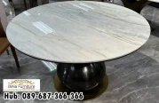 Meja Marmer Bulat Bekas Tebal