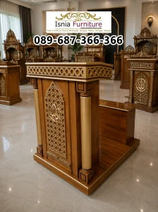 Podium Masjid Pontianak Kayu Jati Terbaik