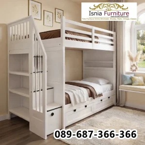Jual Dipan Tingkat Anak Jombang Minimalis Modern: Ranjang Susun Multifungsi dengan Laci dan Rak