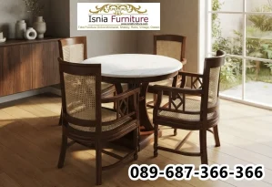Ready Meja Makan Cafe & Resto Kayu Jati Desain Estetik Terbaik