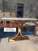 Jual Meja Konsul Marmer Kaki Stainless Gold Simple Minimalis