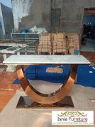 Jual Meja Konsul Marmer Mewah Kaki Stainless Gold Terlaris
