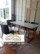 Jual Meja Makan Marmer Modern Kaki Stainless Minimalis