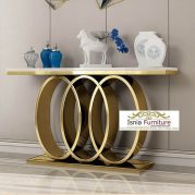 Jual Meja Konsol Marmer Stainless Gold Modern Minimalis