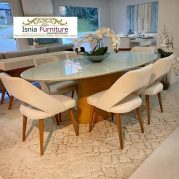 Jual Meja Makan 8 Kursi Marmer Ukuran 238×100 Berkualitas
