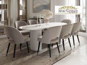 Jual Meja Makan 8 Kursi Marmer Ukuran 239×100 Harga Murah