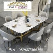 Jual Meja Makan Marmer 6 Kursi Import Kaki Stainless