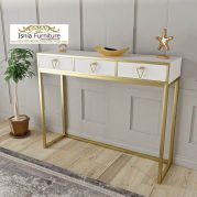 Jual Meja Konsul Stainless Gold Desain 3 Laci Kekinian Murah